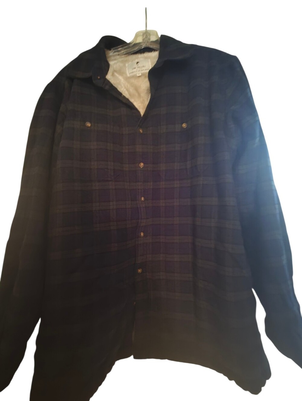 Like New Plaid Sherpa Button Down Fleece Jacket XL